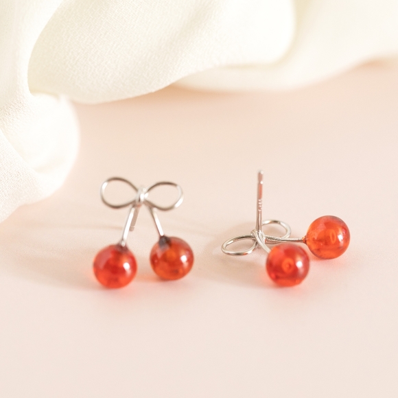 Cherry Drop Studs (S925) - Picture 5 of 7